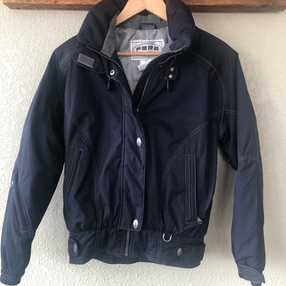 FERA INTERNATIONALE Navy Blue Woman Ski Jacket Size 8 - Picture 1 of 11